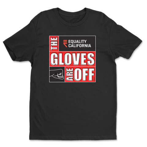 The Gloves are Off on black shirt